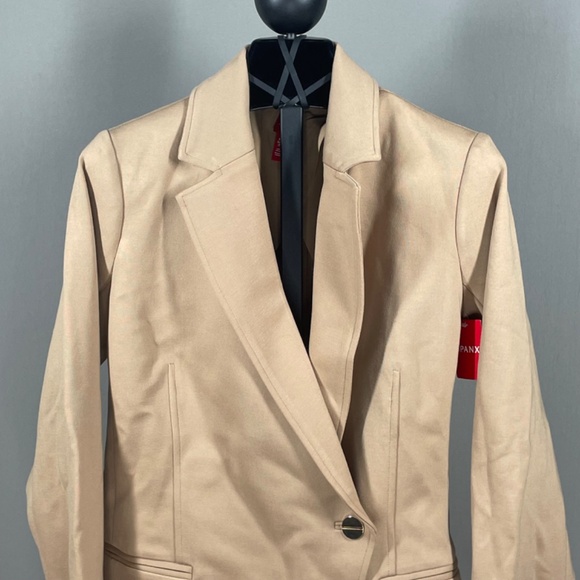 NEW Spanx Blazer Jacket Womens XS brown perfect tailored business casual classic - Picture 2 of 11